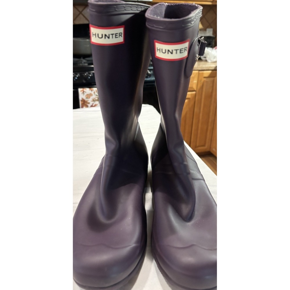 Hunter Womens Short Original Rain Boots Purple Urchin Size 11